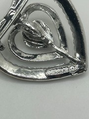 Vintage Gerry’s Silver Tone Textured Triple Heart Brooch Some Wear See Photos