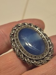 Nd 925 Sterling Silver Marcasite Brooch