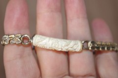 Vintage 1/20 10K GF Carved Flower Coral Stretchable Flexible Bangle Bracelet
