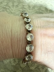Antique Georgian 10k Gold Bracelet With White Sapphires 6.5 Inches