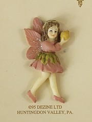 Vintage 1995 Dezine The Fairy Collection Pink Dress Wings Brooch Pin Jewelry
