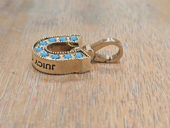 Vintage Y2K JUICY COUTURE 2004 Lucky Horseshoe Gold/Turquoise/Crystal Charm