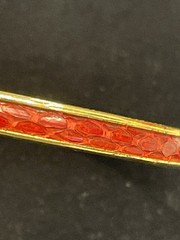 LAPO FLORENCE ITALY Snake Skin Red bracelet gold filled hinge bangle Very Good