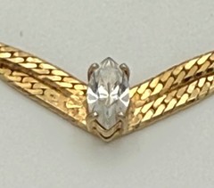 NR signed Goldtone vintage Avon necklace and unbranded brooch