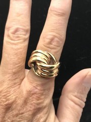 Vintage 18KHGE Gold Plated with Bold Knot Design Ring varied sizes