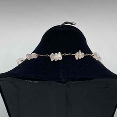 14K Gold Filled Rose Quartz Chip Station Necklace 19″ 1/20 14KGF 30g