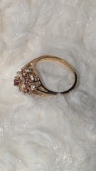 Vintage 18KT Gold Plated Rhinestone Cluster Ring