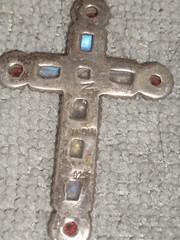 vintage Nicky Butler sterling silver moonstone cross pendant