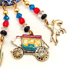 Moulin Rouge Western Cowboy Lucky Horseshoe Enameled Glitzy Charm Brooch