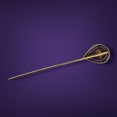 Antique 14K Gold Old European Cut Diamond Stick Pin