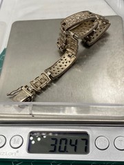 Vintage Sterling Silver Pave Crystal Link Bracelet 8.5″