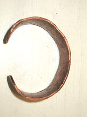 Vintage Rustic Copper Open Cuff Bracelet Hand Forged Hammered Copper 1″ Wide