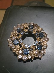 Blue Sapphire Brooch (Man Made)