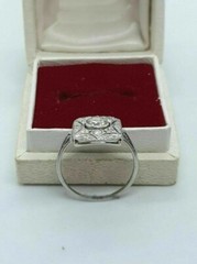 MAGNIFICENT CIRCA VINTAGE RING 2.26 CT SIMULATED DIAMOND 14K WHITE GOLD PLATED