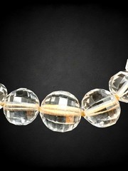 Antique Tested Cut Rock Crystal 14k GE Clasp Faceted Graduated Bead Necklace 19″