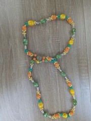 1950 Fruit Salad Tutti Fruity Bead Necklace Lucite Bakelite West Germany MCM