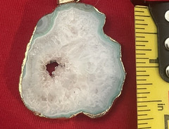 White And Green Sliced Geode Agate Pendant Setting-Handmade (6)