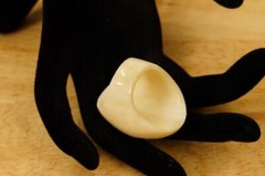 Vintage MCM Mid Century Modern Estate Jewelry Buffalo Bone Horn Ring Size 8