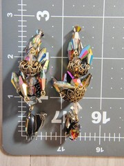 Vtg Rare LEWIS SEGAL California Watermelon AB Crystal Chandelier Earrings Pat…