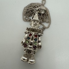 Vintage Articulate Clown Pendant With 18 In Chain Included Both 925 SS Adorable