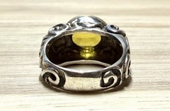 Dian Malouf Sterling Silver & 14K Gold Abstract Swirl Citrine Ring, Size 8
