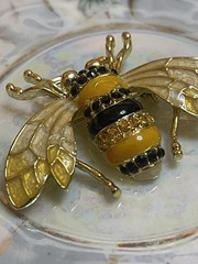 Vintage Victorian Trading Co. Honey Queen Bee Bumblebee Brooch