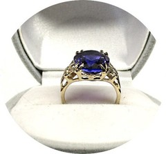 Lovely – Lavender TANZANITE Natural Gem – Vintage 14k Solid Yellow Gold Mtg.