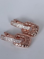 Vintage 1990-s 14 Ct Rolled Gold Zircons Earrings-Hallmarked 585 RG