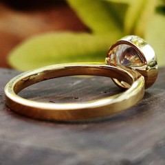 2 Ct Round Lab Grown Diamond Bezel Solitaire Engagement Ring 14k Yellow Gold Fn