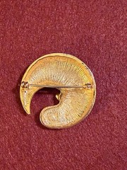 Cat in Crescent Moon Vintage Pin Brooch No Brand