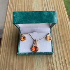 Vtg ? 925 Italy Suzanne Somers Earrings And Matching 16” Necklace