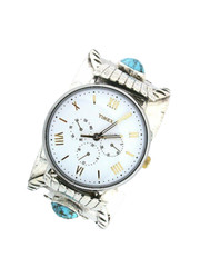 Vintage Navajo Sterling Turquoise Southwest Watch 6 1/8 x 1 3/5 Inch T3A23/6524