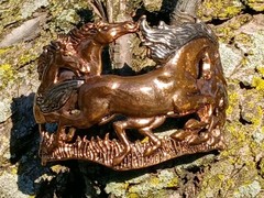 Vintage Horse Cuff The Good Collective Bronze Sterling Silver Accents Bracelet