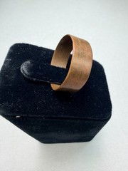 Vintage Hammered Copper Cuff Bracelet Minimalist Set Cuff And Ring Sz 7