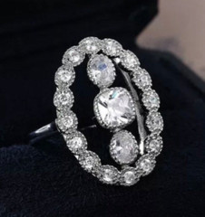 2.50 CT CZ Authentic Victorian Style Engagement Ring Silver Plated Elegant Ring