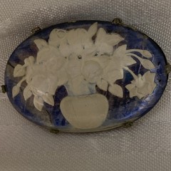 Antique Vintage Czech Glass Flower Brooch