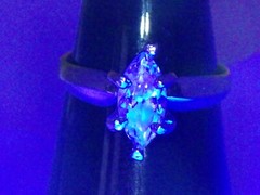 10mm Marquise Cut White Glass Prong Setting on 925 Sterling Vintage Ring Size 7