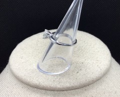 Vintage Sterling Silver 925 Clear Cut Glass Solitaire Stone Ring Sz 6.5 LL595