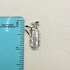 Vintage Sterling Silver Golf Bag Clubs Dangle Charm Pendant Jewelry Accessory