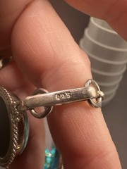Vintage Sterling Silver 925 Beetle Wing Elytra Bracelet Blue Green 44.29g 6.5”