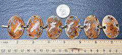 MID-CENTURY MOD ENAMEL COPPER & ENAMEL OVAL LINK BRACELET BY INGA CARLSON M161