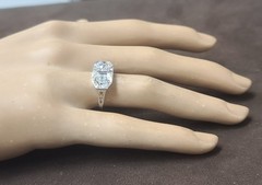 2.30ct. Platinum Vintage Filigree Engagement Ring Natural Old Euro Cut 1920’s