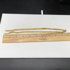 Avon Curb Chain Necklace 19″ Classic 1/4″ Wide Gold Tone Unisex Statement Collar