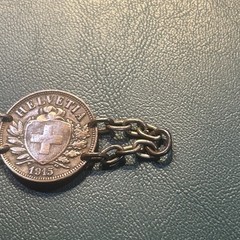 Antique Swiss 2 Rappen Bracelet Vintage Bronze And Zinc Coins WW2 Era