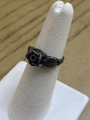 835 Silver Theodor Klotz Teka Designer Vintage Ring Rose Petal Size 6.25