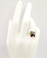 Vintage Luxury RING “Samotsvety”Silver 925 with Bright Stones -size: 7.5US| #127