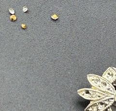 Pat Pend AT180112 Clear Rhinestones Duette Brooch Dress Clips (Missing Stones)
