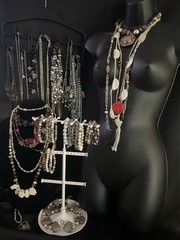 Vtg 90s-Now Chunky Jewelry Lot Boho Curated Stone Bead Labels 50pc Wear