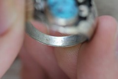 VINTAGE MEN’S INDIAN NATIVE AM STERLING SILVER 925 TURQUOISE CORAL RING 11.75