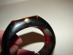 Vintage DYNASTY Watch Tortoise Polystyrene Plastic Clamp Bangle